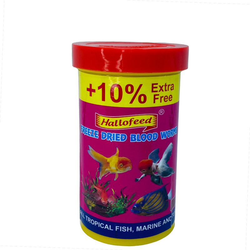 BOLTZ Freeze Dried Blood Worms Fish Food 25 Grams 0.025 kg Dry Adult Fish Food