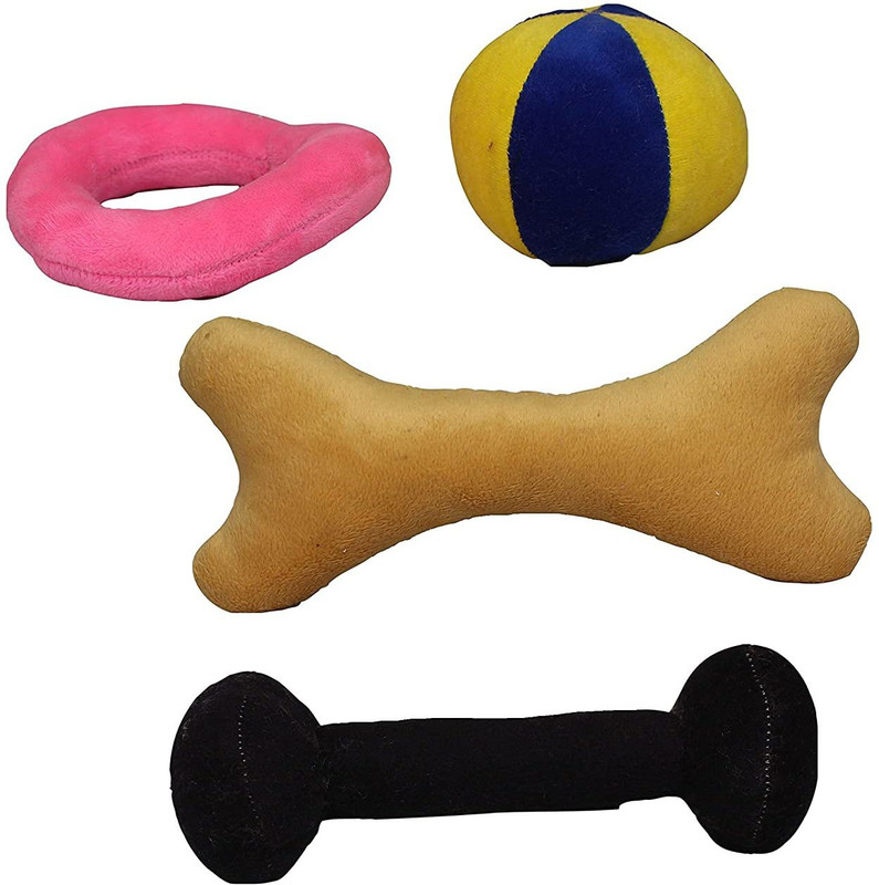 Tickles Bone, Dumbbell, Ball, Ring Super Soft Stuffed Plush Playing Toys  - 22 cm(Multicolor)