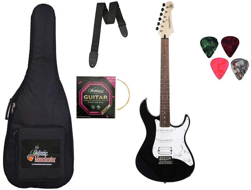 YAMAHA Pacifica PAC012 Black Solid Body Electric Guitar (Black) Combo Pack Solid Body Electric Guitar(Metalic Black)