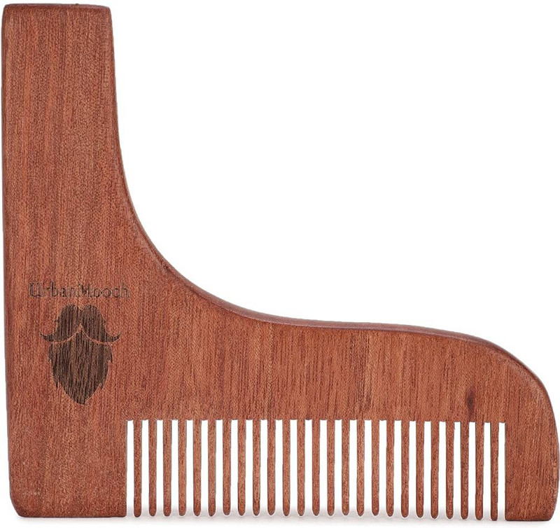 UrbanMooch Red Sandalwood(Chandan) Beard Shaper Comb for Men | Beard Shaping Tool for best Shape of Beard | Sandalwood Hair Comb | Style Your Beard Your Way at Home