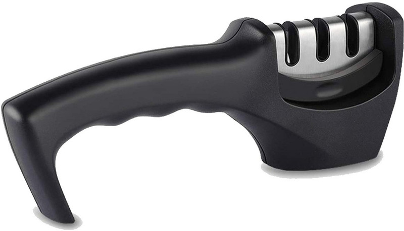 Giffy Knife Sharpener for kichen - Kitchen Knife Sharpener 3 Stage Manual Knife Sharpening Tool for Steel and Ceramic Knife Knife Sharpening Steel(Plastic, Steel)