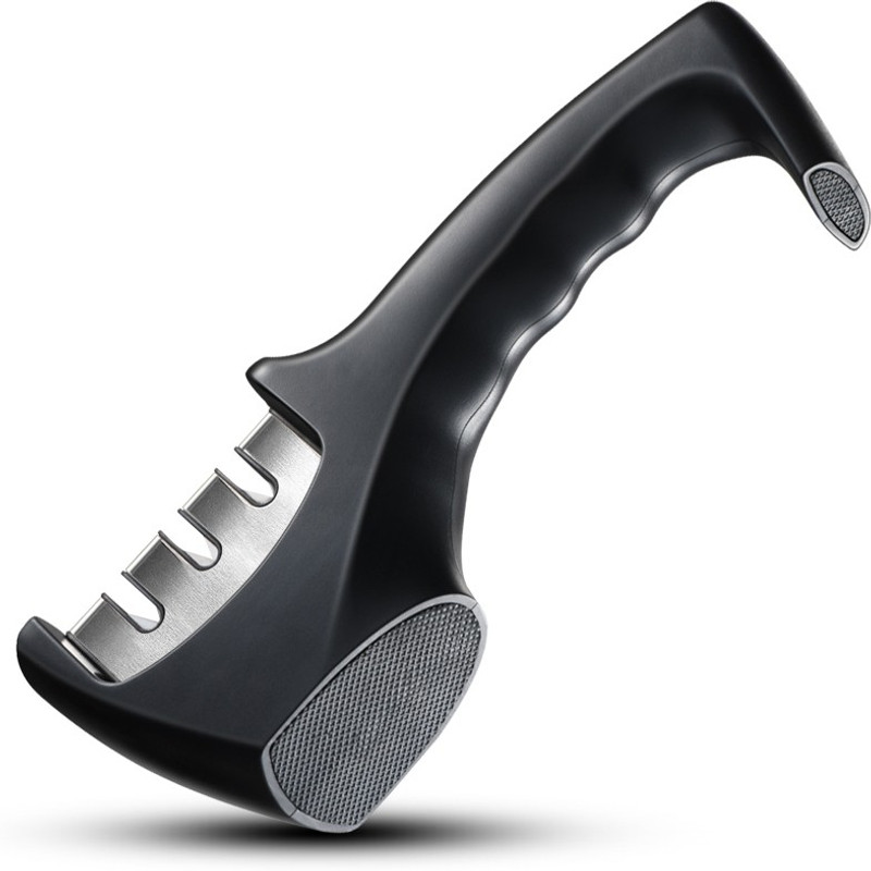 Giffy Three Slots Handle Knife Sharpener Tool with Removable Head Grinder for Fine Grinding, Coarse Grinding Knife Sharpening Steel(Plastic, Steel)