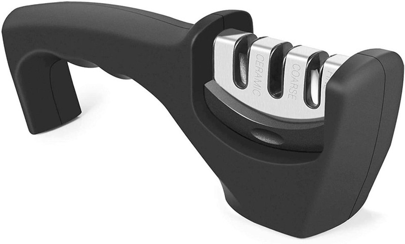 EBOFAB Manual Stage Knife Sharpener Advanced Stage Knives Sharpening Tool for Steel Knives Knife Sharpener Rod for Kitchen with Different Type Knife Sharpening Steel(Plastic, Steel)