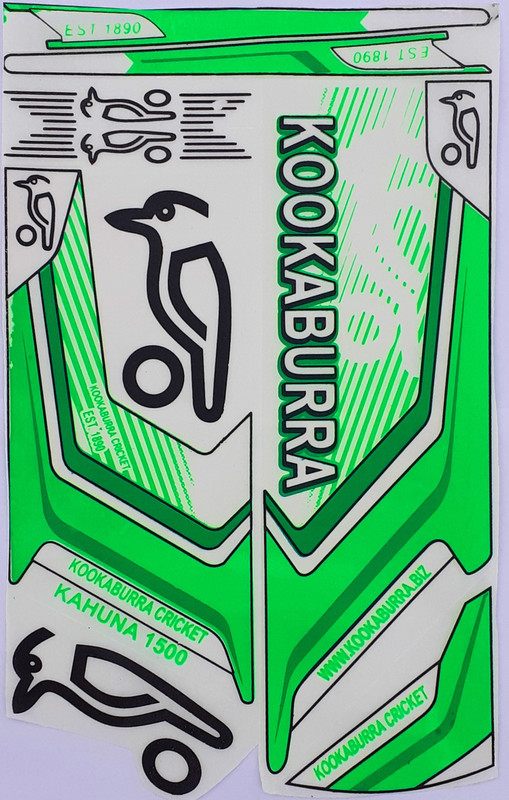 KB DC KOOKABURRA CRICKET BAT STICKER (GREEN) Bat Sticker(Multicolor)