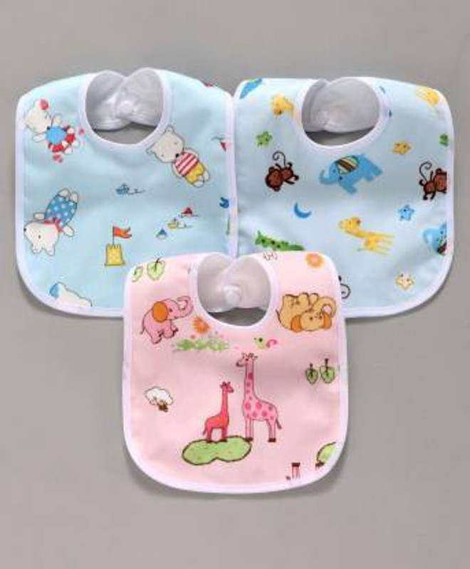 Everkid Waterproof, Super Soft Cotton Daily Use, Elegant and Stylish Velcro bibs(Multicolor)