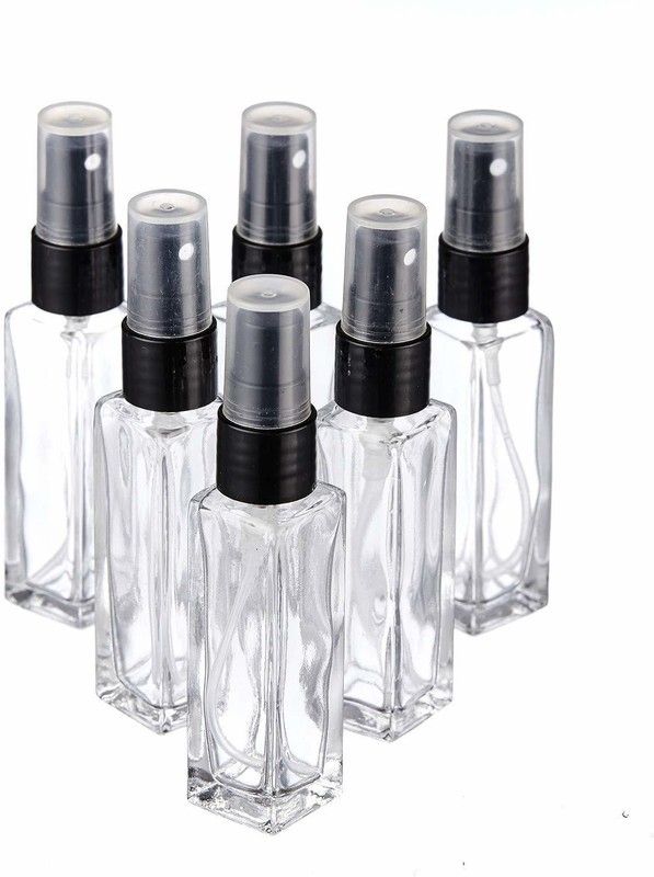 JARBAZAAR (Pack of 6) 8 Ml Glass Spray Bottle For Perfume Essential Oils Aromatic Water 8000 ml Glass Spray Bottle(Pack of 6, Clear)