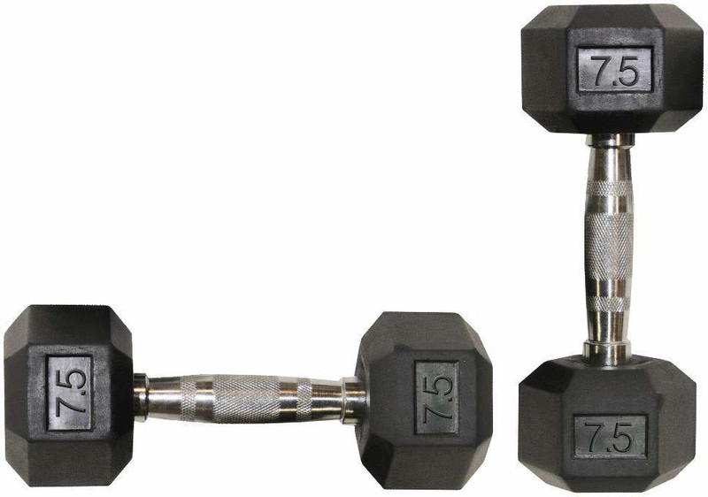 Silvie Hex , 5 kgs, Pack of 2, Rubber Coated (For Men & Women) Fixed Weight Dumbbell(10 kg)