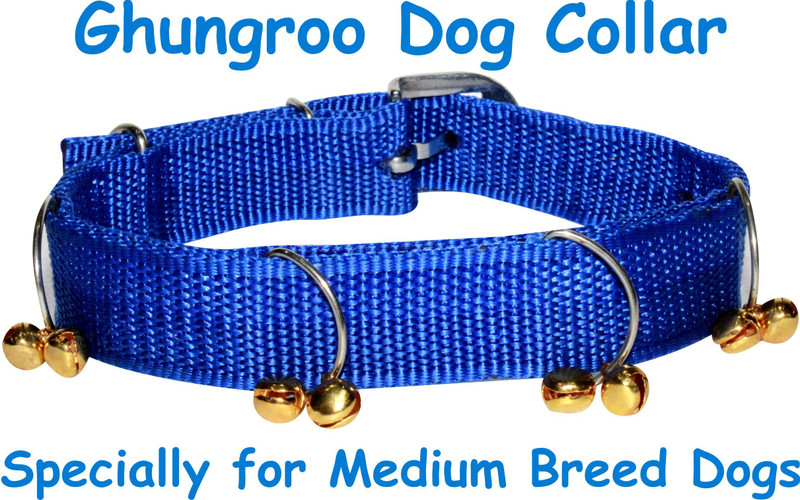 BODY BUILDING Dog Everyday Collar(Medium, Blue Ghungroo Dog Collar)