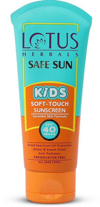 LOTUS HERBALS Sunscreen - SPF 40 PA+++ Safe Sun Kids Soft-Touch Sunscreen SPF 40 | PA+++(80 g)