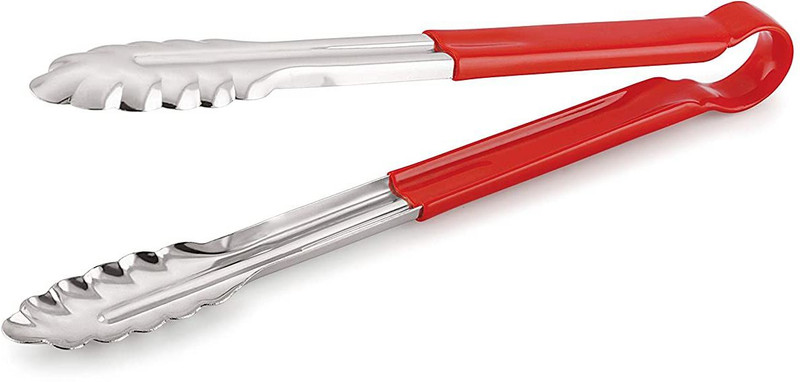 Giffy High Quality Kitchen Accessories Non Stick Vinyl Coated Handle Stainless Steel 9 Inch Utility Food Tong 23 cm Utility Tongs(Pack of 1)