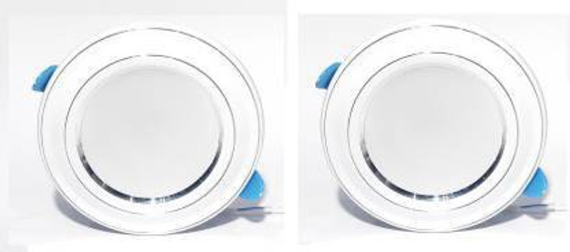Nightstar 9 Watt White Metal Ceiling Light Pack of 2 Recessed Ceiling Light Ceiling Lamp(White)