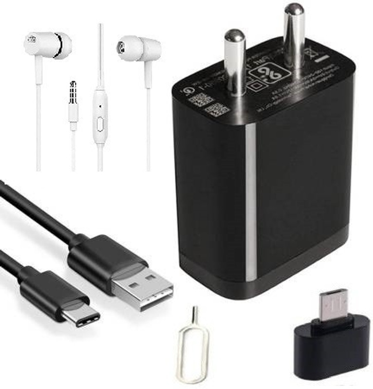 Alpha Transfer Wall Charger Accessory Combo for Redmi note 4, xiaomi redmi 5a(Black)