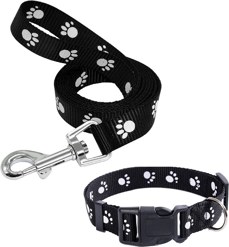 Youstylo Paw print leash collar set (Red) 120 cm Dog Cord Leash(Red)