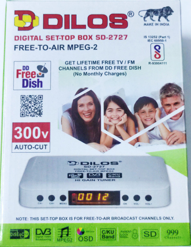 dilos SD-2727 DIGITAL SET TOP BOX TO AIR MPEG-2 Media Streaming Device(White)