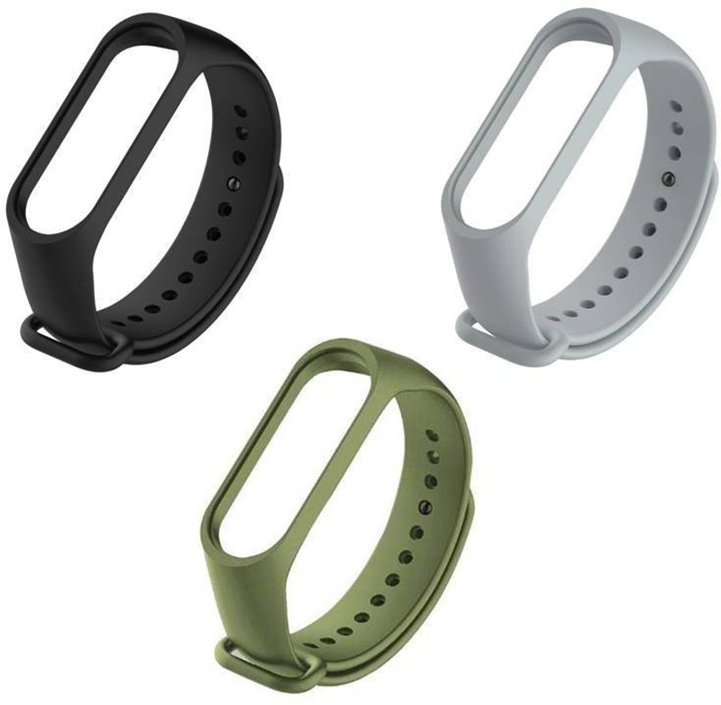 MOBISINGH SOFT SILICON COMBO PACK OF 3 WATCH STRAPS FOR M3 & M4 BAND (NOT FOR M2/M1) Smart Band Strap(Mullti Color)