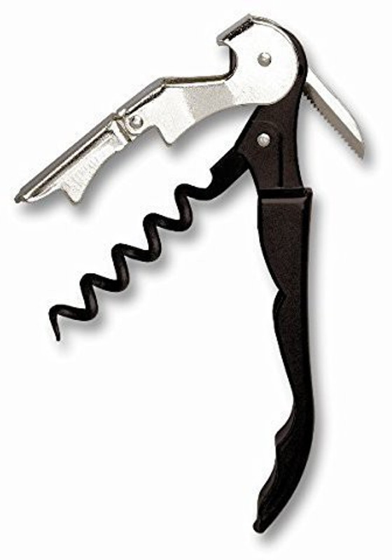 FITUP ™ Folding Waiters Wine Bottle Corkscrew Beer Cap Opener With Black Plastic Handle ™ Folding Waiters Wine Bottle Corkscrew Beer Cap Opener With Black Plastic Handle Bottle Opener(Pack of 1)