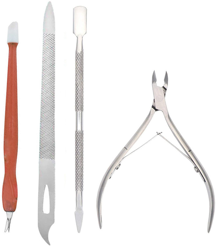 MGP FASHION High Quality Tools Stainless Steel Multipurpose Extensions Nail Cuticle Care Kit Cuticle Trimmer with Cuticle Pusher Peeler Scraper / Cuticle Cutter Nipper Clipper Dead Skin Remover Scissor / Durable Pedicure Manicure Tools for Fingernails & Toenails Nail Polish Remover Supplies Combo Ki