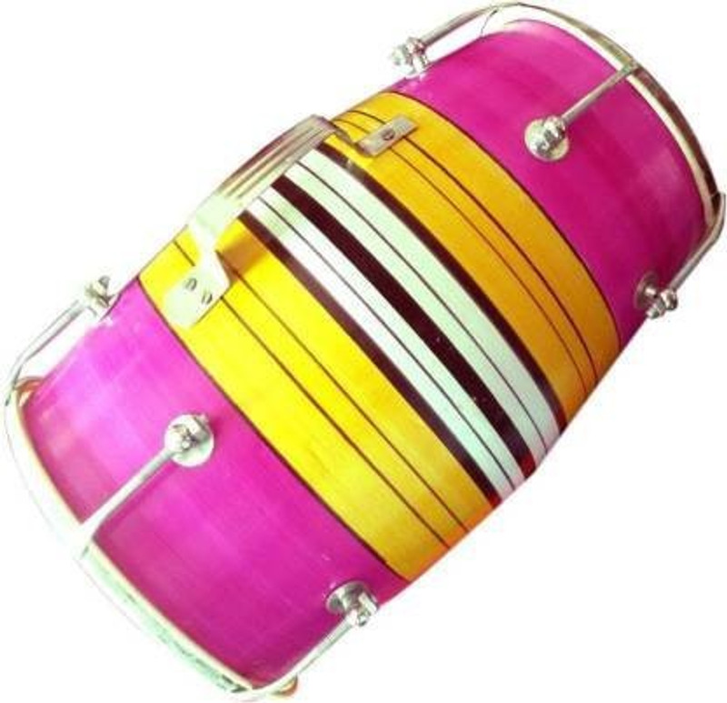 RAM musical pink 12'' inch nut 123 Nut & Bolts Dholak(Multicolor)