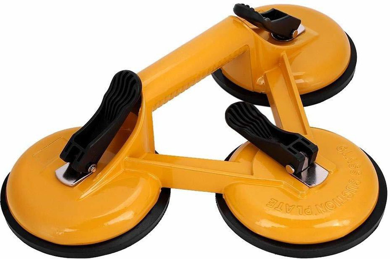 HBD SALES 3 Cup Holding Suction Cup Lifter for Big Glass Tiles, Capacity 135 kg (1pc) Lever Tool(25 cm)