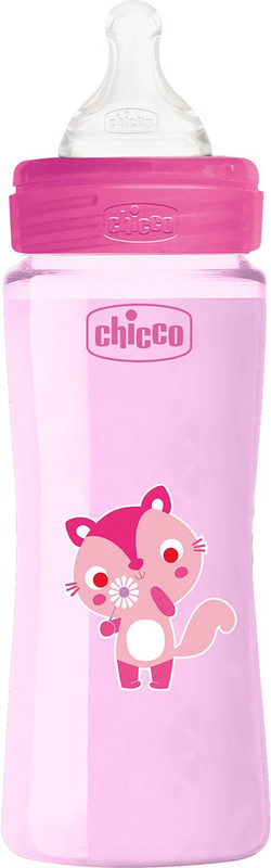 Chicco WB PP BOTTLE 330ML COL PINK FAST 4M+ - 330 ml(Pink)