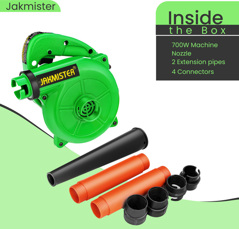 Jakmister Unbreakable Anti-Vibration With 2 Extension Pipe Vacuum Cleaner/ Electric Air Blower and Suction Dust Cleaner for AC/Computer/Home Forward Curved Air Blower(Corded Vacuum)