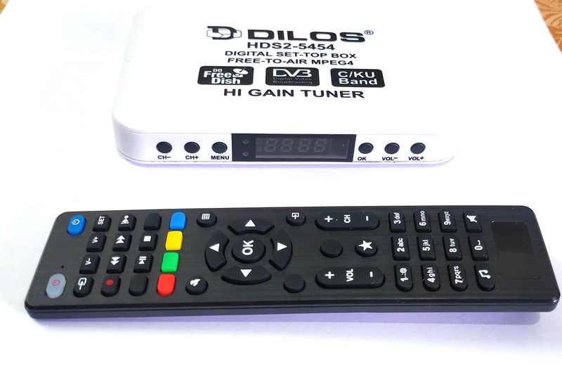 dilos HDS2-5454 HD DIGITAL DD FREE DISH SET TOP BOX Media Streaming Device(White)