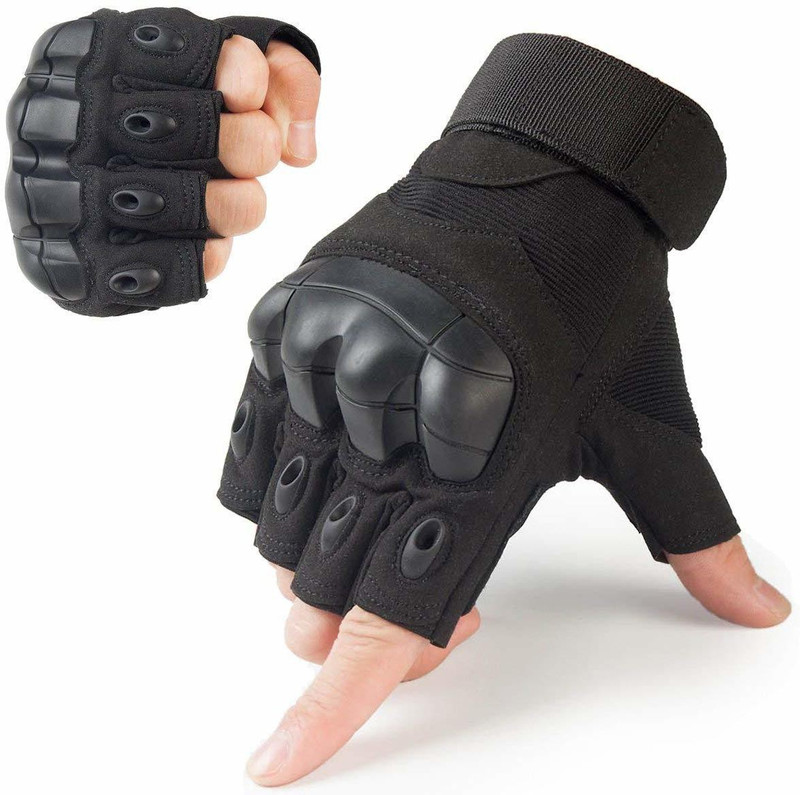 Utkarsh HalfFinger Riding Gloves with Wrist Support for Gym,CrossFit,Fitness,CrossTraining Gym & Fitness Gloves(Black)