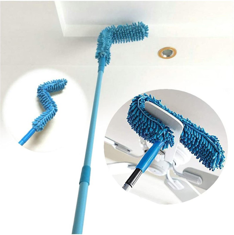 DEZICON ECOM Cleaning Brush Feather Microfiber Duster with Extendable Rod Dust Cleaner Fit Ceiling Fan Car Home Office Cleaning Tools Wet and Dry Duster Wet and Dry Duster Wet and Dry Duster Set
