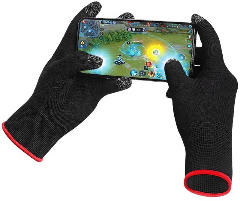 balaji trading company The latest silver fiber G1 material breathable Sweatproof Finger Gloves Touch Screen Game Controller Thumb Finger Case for PUBG Mobile Phone Games Accessories?A pair?  Gaming Accessory Kit(Black, For Android)
