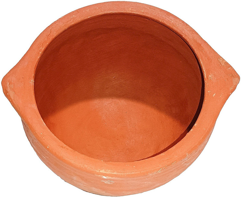 earthen fine crafts hand made earthen pot/clay pot/curry pot/kalam/kudavan(red, 2.5L) Handi 2.5 L(Earthenware)