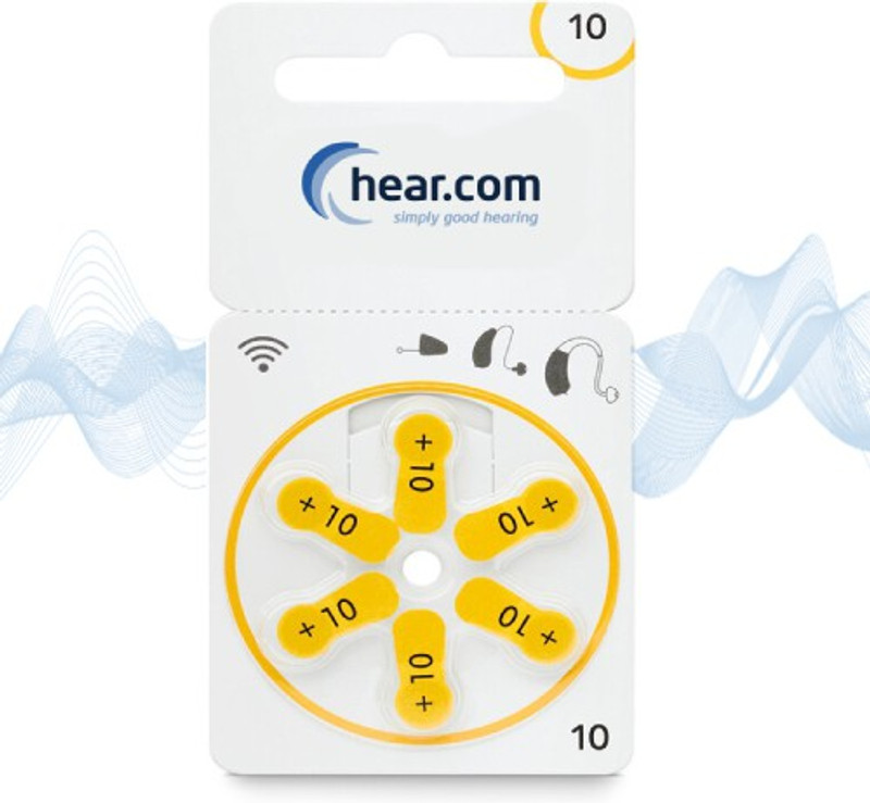 Hear.com Hearing Aid Batteries-13 Size- Pack of 6 Batteries PVT-13 Stethoscope Case(Orange)