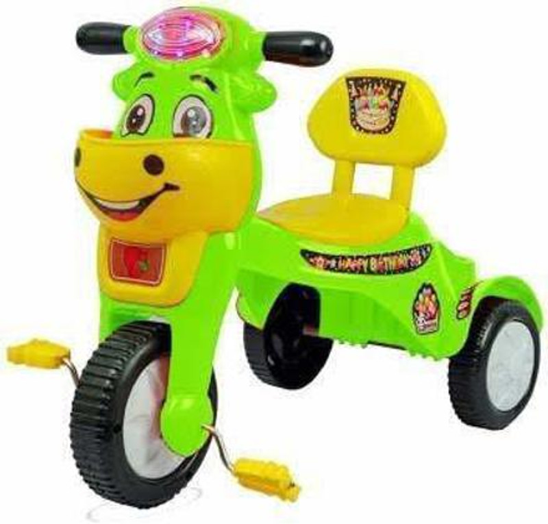 JoyRide Trike Happy Birthday Ride-On with Music & Light JRhbd Tricycle(Blue, Black)