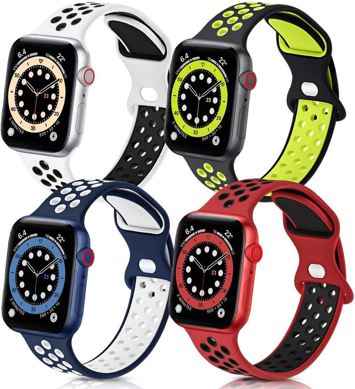 LOWCOST ASM IWATCH SERIES 4/5/6 40 mm Silicone Watch Strap(Multicolor)