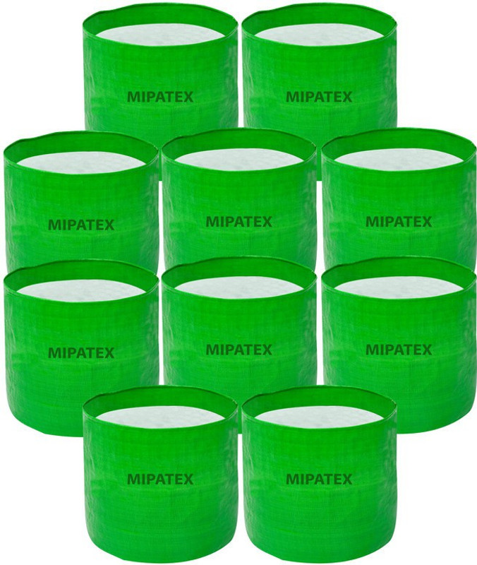 Mipatex Plant Grow Bags 9in x 9in, Terrace Gardening Vegetable Planting Pots, Woven Fabric Leafy Fruits Growing Containers (Green, Pack of 10) Grow Bag