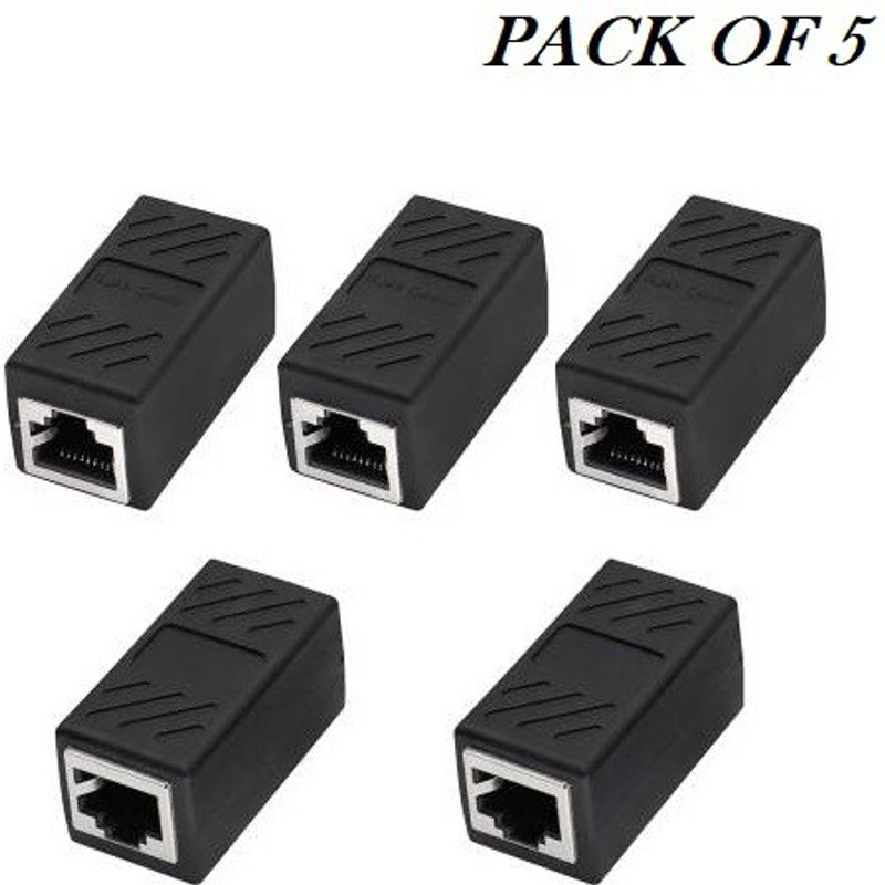 99Gems (PACK OF 5) DURABLE & STRONG SHIELDED 8P8C RJ45 COUPLER, ETHERNET CABLE ADSL EXTENSION JOINTER ADAPTER CONNECTOR, INLINE LAN FEMALE TO FEMALE EXTENDER PLUG COMPATIBLE WITH CAT7 CAT6 CAT5E CABLE Wired Ethernet Lan Adapter compatible with Mac, Linux, Windows(1000 Mbps)