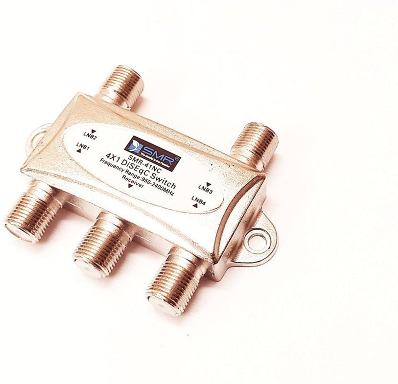 ERHIndia (Pack of 1) DiSEqC Switch 4 in 1 Out Satellite 4 Way LNB Splitter 4 X 1 DiSEqC Switch 4 Way Indoor Satellite Splitter (Frequency Range : 950-2400 MHz) 2 inch Blu-ray Player(Grey)