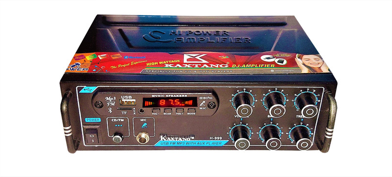 KAXTANG DJ MIC ECHO NEW SERIES DJ remix Amplifier Modify chasis Bluetooth Full Black Digital Stereo Amplifier BT/MIC/ USB//SD Card /FM /AUX 60 W AV Power Amplifier (Black) 60 W AV Power Amplifier(Black)