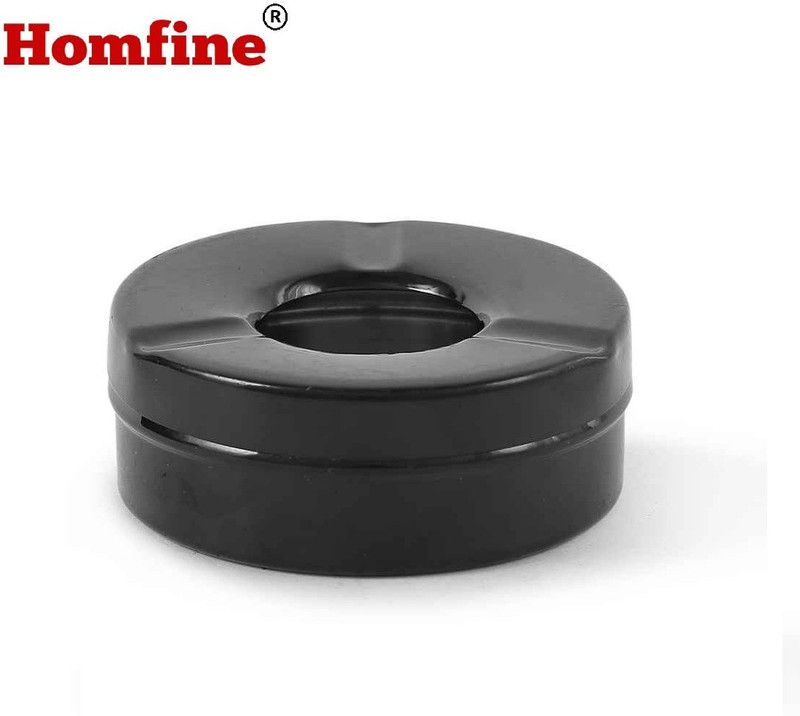homfine Ashtray For Indoor Or Outdoor Use Desktop Smoking Ash Tray For Home Office Black Plastic Ashtray(Pack of 1)