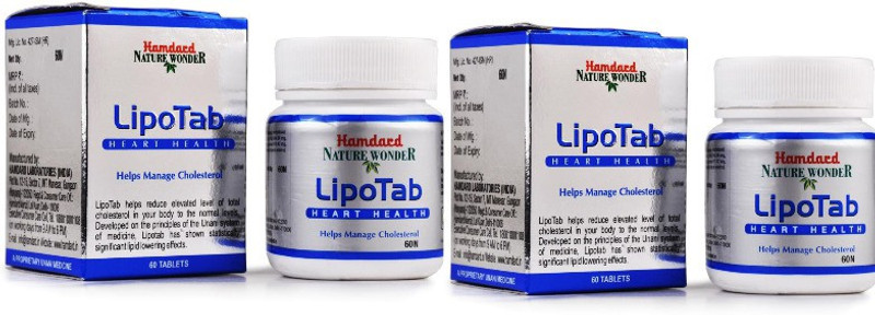 Hamdard Lipotab |60 Tab| Manages Cholesterol and Lowers Lipid level |Pack of 2(Pack of 2, 60 Tablets, 60 Tablets)