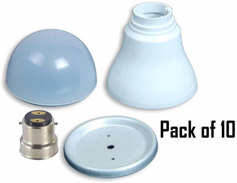 ROOPREKHA LED Bulb Housing raw material Use for 5 watt,7 Watt and 9 Watt With B-22 CAP Pack of 10 Light Electronic Hobby Kit