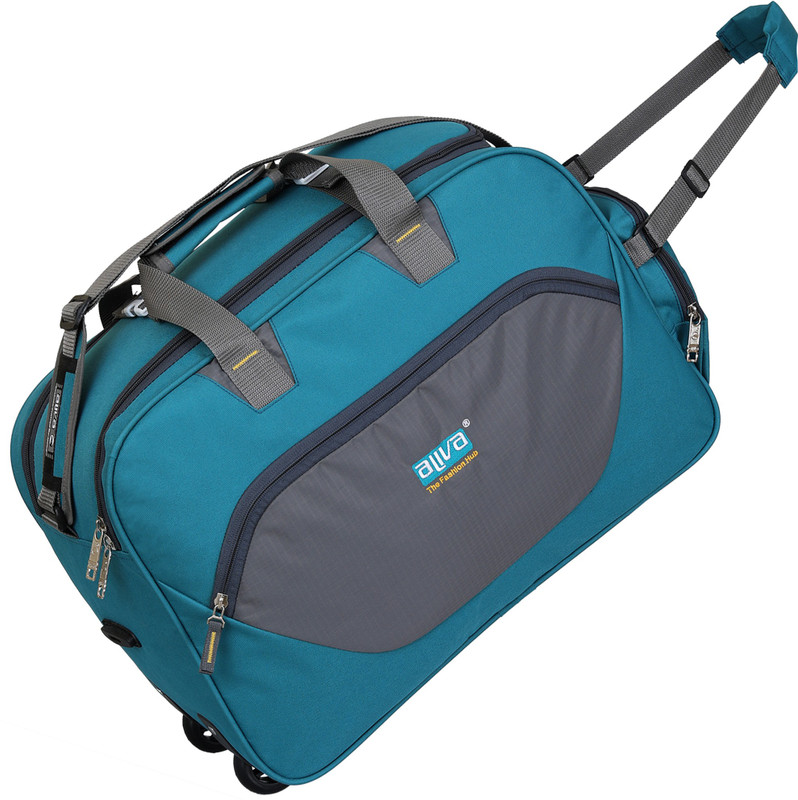 Aliva Luggage 55 L WDB-1125 Unisex Stylish Travel Wheel Duffel Bag With 4 Compartments To Fulfill Your Needs Quality Tested Luggage Bag Small Travel Bag  - 21 inch(Blue, Grey)