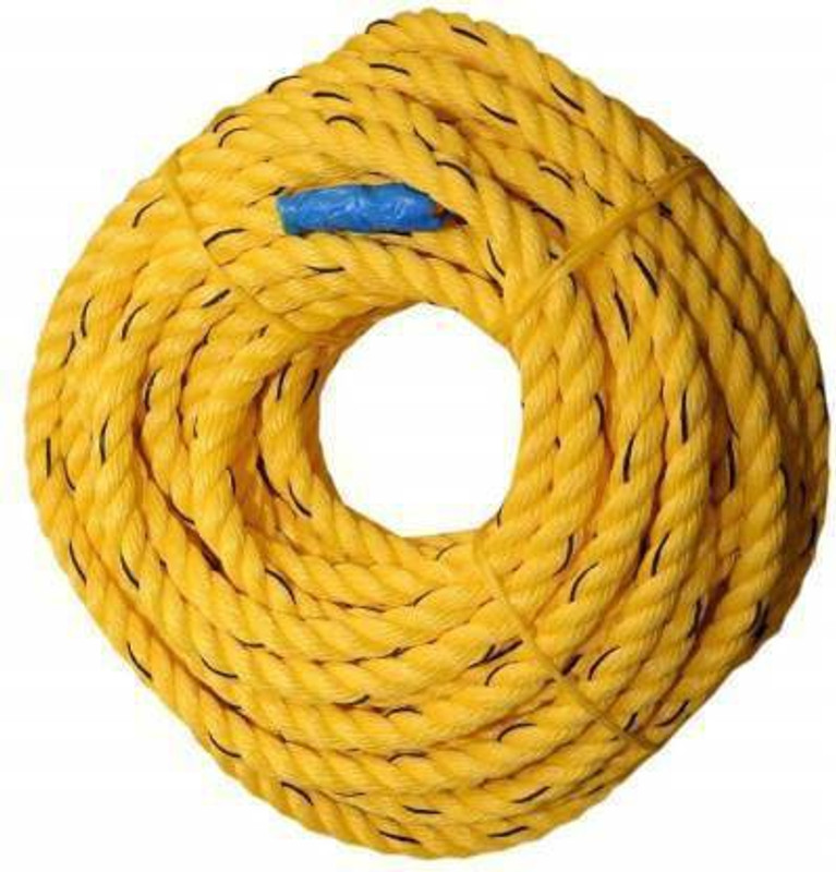 Lucix Submersible Rope Yellow Borewell Danline Rope Twisted Rope(30meter - 10mm) Battle Rope(Length: 90 ft, Weight: 1 kg, Thickness: 0.3 inch)