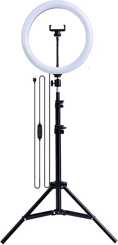 Setster 10 Inch Stretchable Makeup Selfie LED Ring Light with Tripod Stand Ring Flash(White)