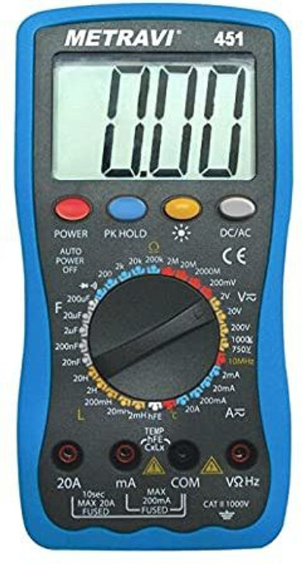 Metravi 451 Digital LCR Multimeter Digital Multimeter(Multicolor 4000 Counts)