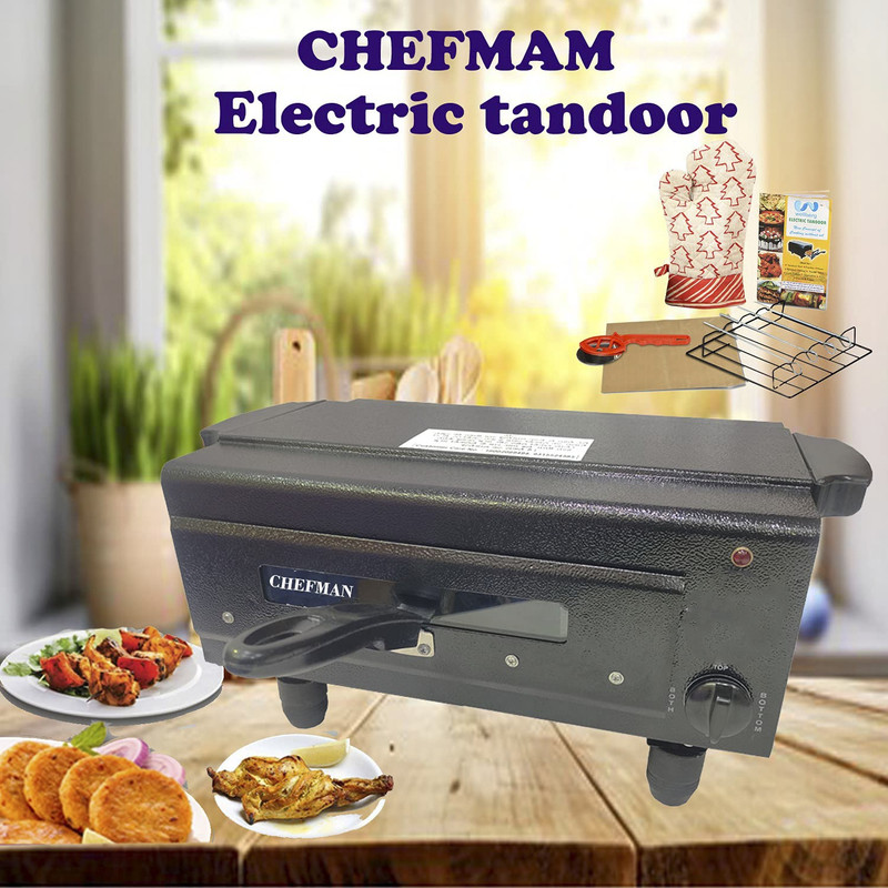 Chefman HEAT Controller Electric Tandoor & Pizza Maker With All Accessories Color Classy ( BLACK ) Electric Tandoor(Black)