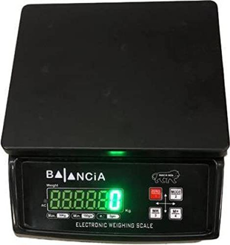 NIVAYO 30 Kg Counter Rechargeable Weight Machine with Power Adaptor for Shop, Home Weighing Scale(Mate Black)