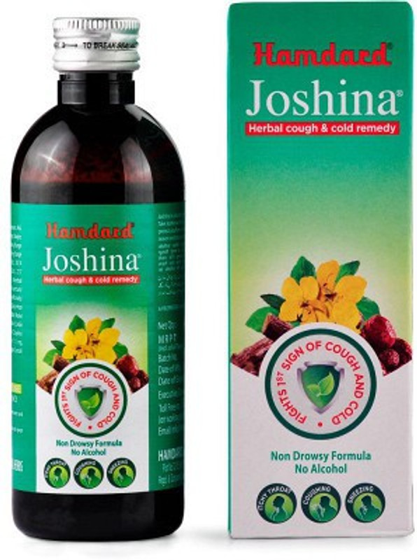 Hamdard Joshina Syup |200 ml| Helps manage Cough, Cold & Sore Throat |Natural|Pack of 1(200 ml)