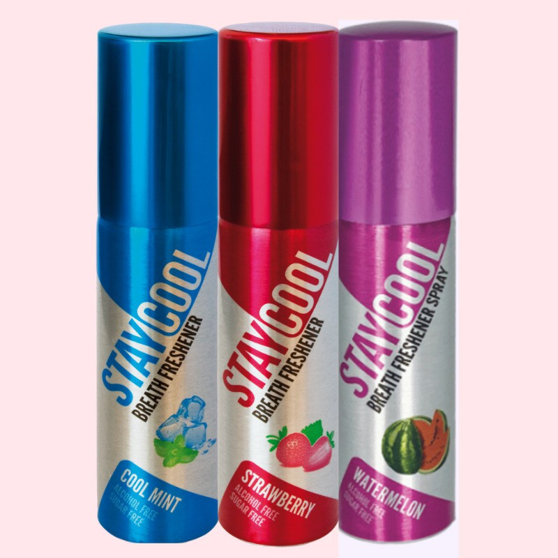 STAY COOL (1 Spice + 1 Fruit) Breath Freshener Cinnamon , Watermelon 40 mL Pack of 2 Spray(40 ml)