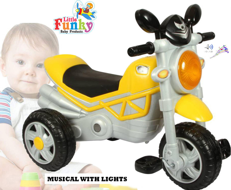 Little Funky Kids Ride On Bullet Bike With Pedal N Music & Led Lights for 2 to 4 Years Pink(Pink)