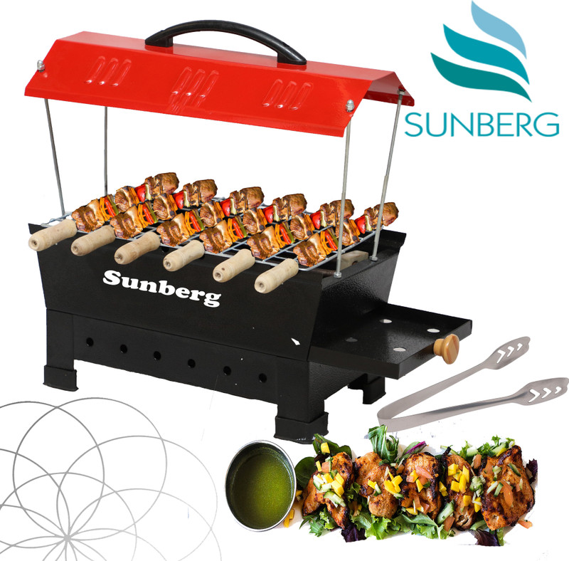 SUNBERG Electric & Non Electric Barbecue Grill & Tandoor Set (Red), Toaster Barbeque Grill Electric Grill Electric Tandoor Electric Tandoor(Red)
